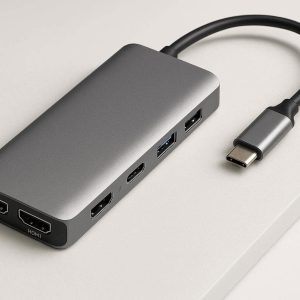 16 Premium Aluminum Multiport USB C Hub Adapter With Dual HDMI Port Gigabit Ethernet For MacBook Pro Windows Laptops